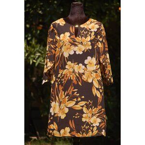 Connected Floral Chiffon Keyhole Dress